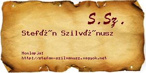 Stefán Szilvánusz névjegykártya